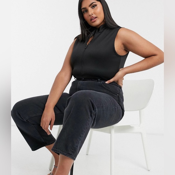 Fashionkilla Plus zip detail bodysuit in black NWT - Picture 3 of 8